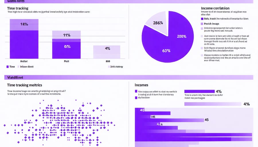 Graph displaying relationship between tracked time and freelance income
