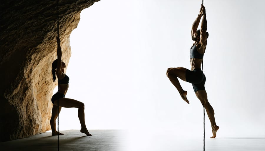 Person demonstrating balance and body awareness through physical activity