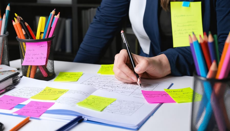 Character development workspace showing personality traits and background notes