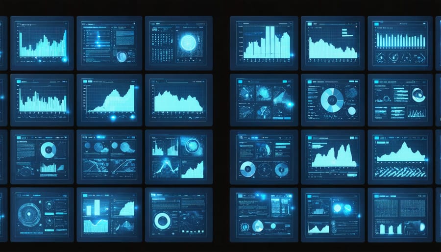 Collection of popular data visualization tools with example charts and graphs