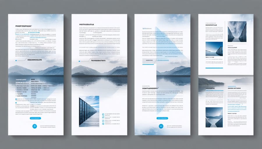 Collection of professional business templates including contracts, proposals, and email templates