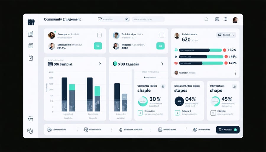 Writer community analytics dashboard showing engagement metrics