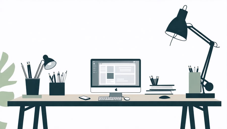 Organized and distraction-free freelance workspace setup