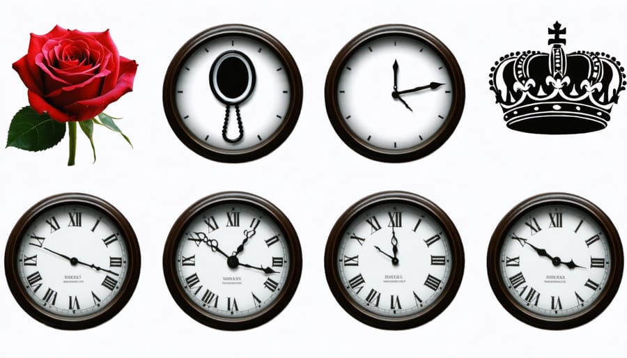 Artistic arrangement of universal visual symbols used in storytelling