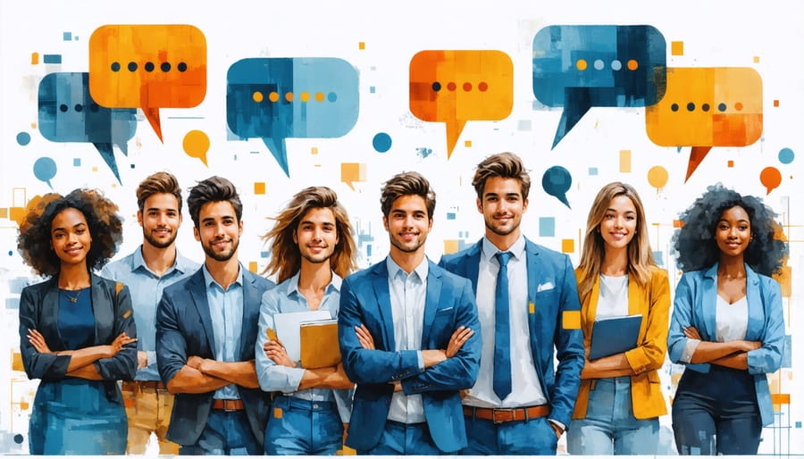 Multicultural workplace setting with professionals using z-languages in their interaction