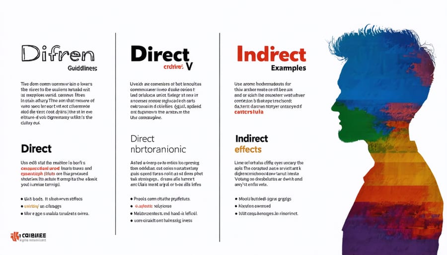 Comparison chart of direct and indirect communication styles in different cultures