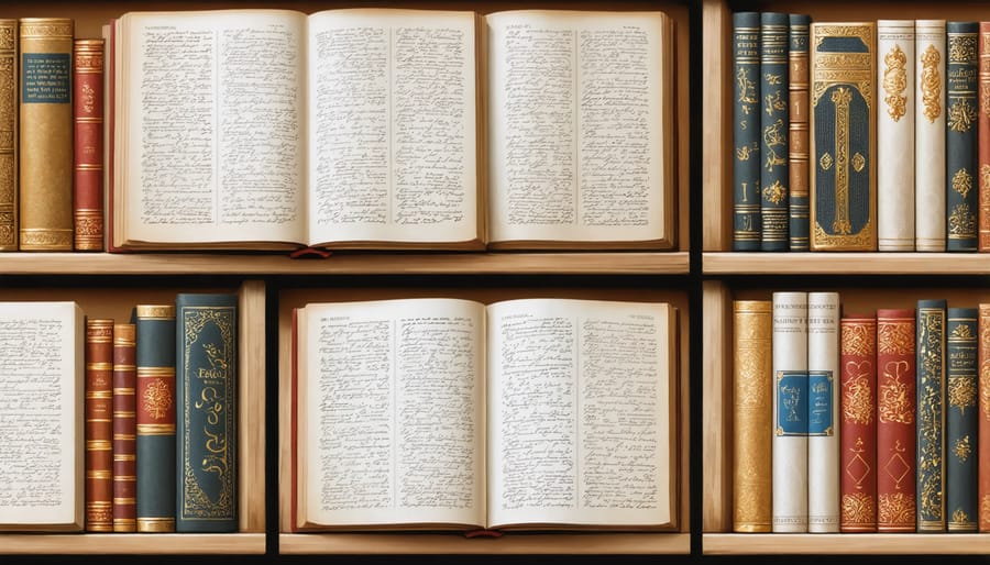 Collection of diverse book covers and manuscripts representing diaspora literature worldwide
