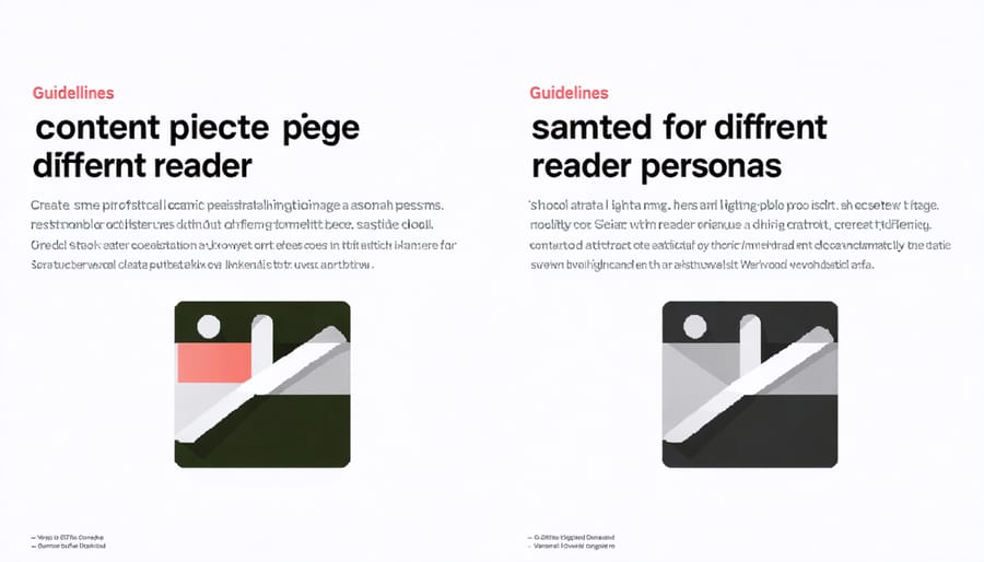 Dynamic content adaptation showing personalized versions of the same article