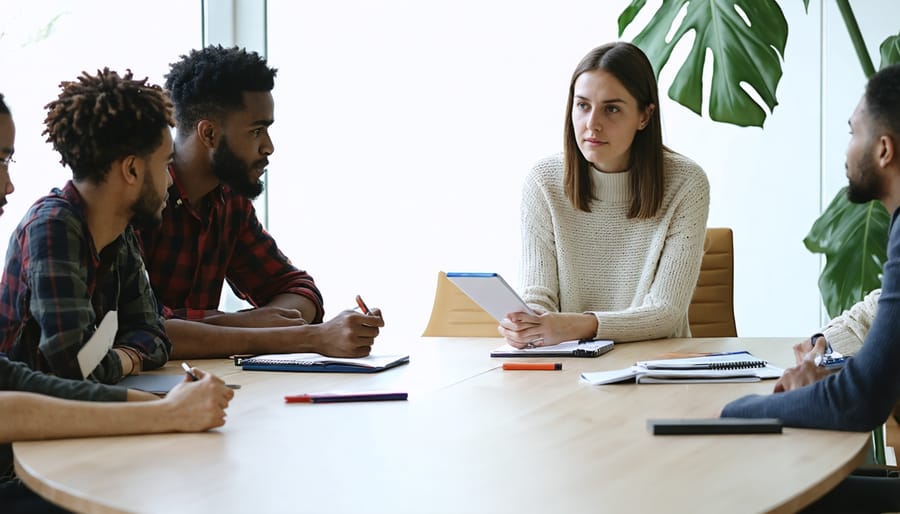Senior writer mentoring a young writer from an underrepresented community