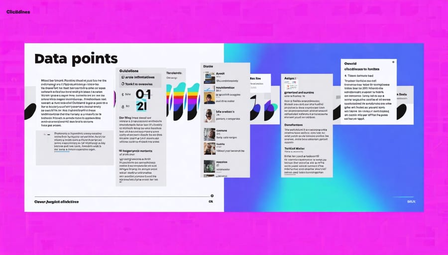 Dynamic infographic with interactive elements displaying marketing statistics