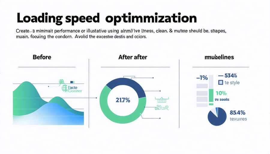 Technical infographic displaying content optimization methods and their impact on loading speeds
