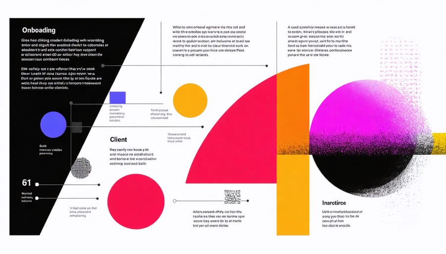 Visual representation of client onboarding process steps
