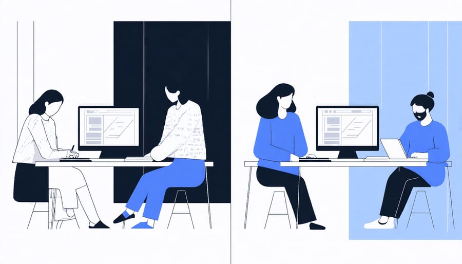 Comparison diagram of virtual and physical writing workshop environments