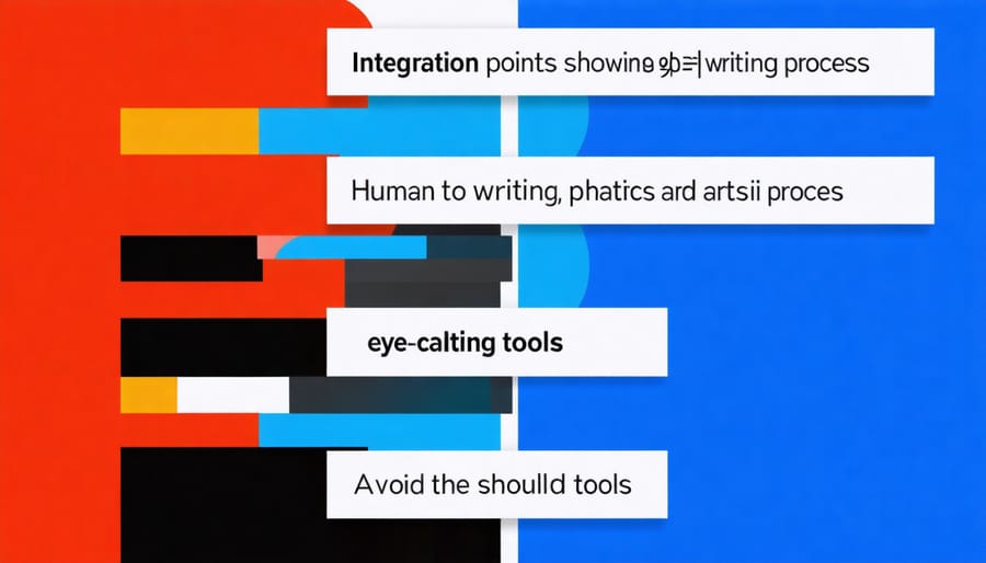Infographic showing how AI writing tools fit into a freelancer's workflow