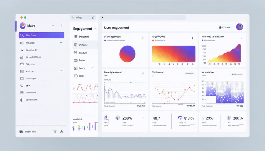 Interactive analytics dashboard displaying reader engagement patterns and scroll depth analysis