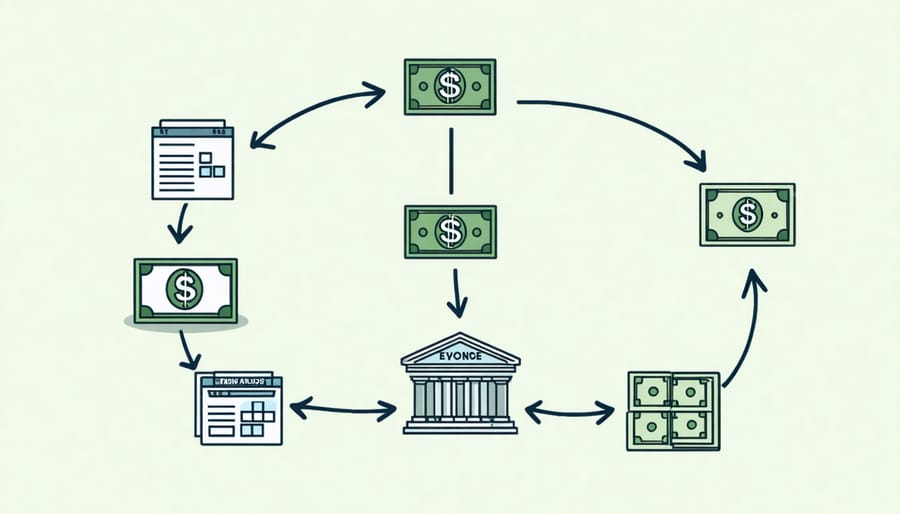 Visual representation of cash flow management for writing agencies