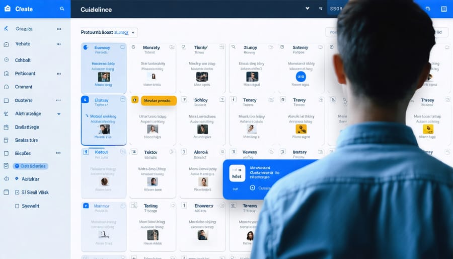 Digital content calendar showing AI-powered content planning features