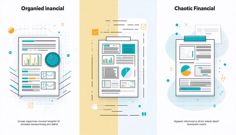 Before and after comparison of organized financial management systems