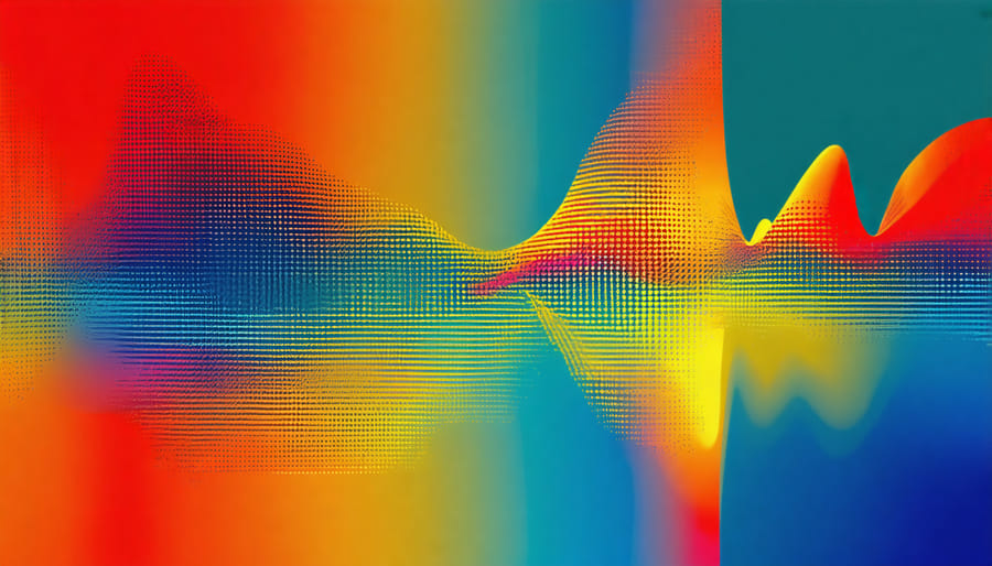 Dynamic digital artwork with flowing patterns that change based on user interaction