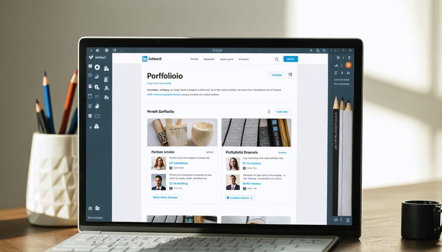 Example of an optimized LinkedIn profile page for a freelance writer