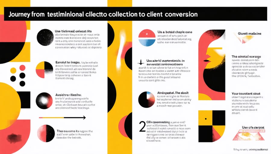 Visual flowchart depicting how testimonials convert into new client opportunities