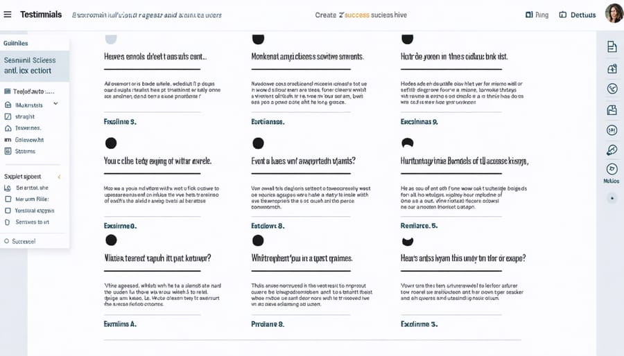 Professional portfolio website showcasing client testimonials and success stories