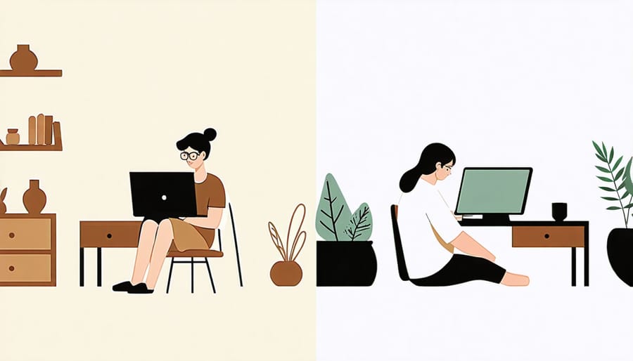 Visual representation of work-life balance in remote working environment