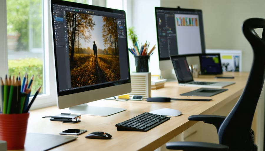 Writer and digital artist working together on an interactive story project