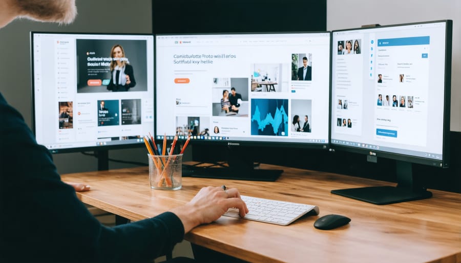 Freelance writer managing their online presence across multiple digital platforms