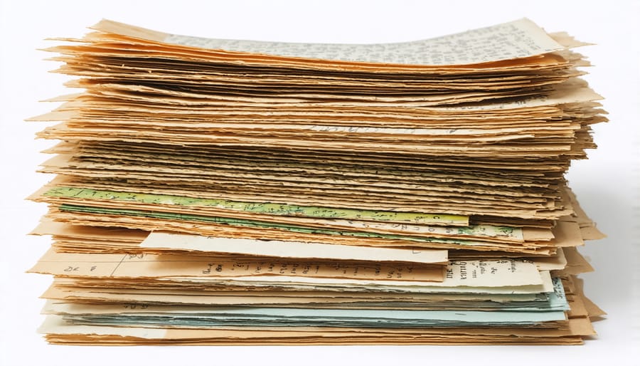 Different types of eco-friendly paper samples including recycled and FSC-certified options