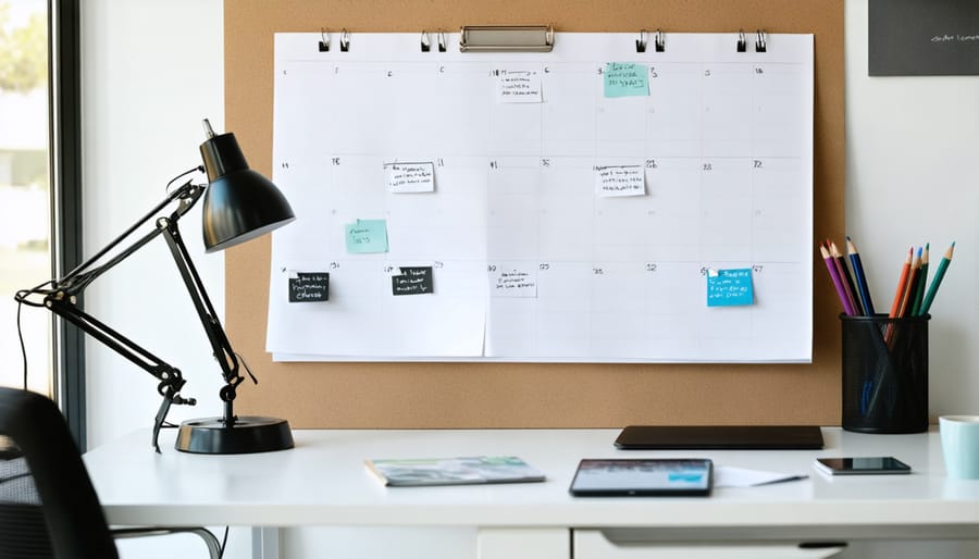 Freelance writer managing project deadlines with a digital calendar and task list