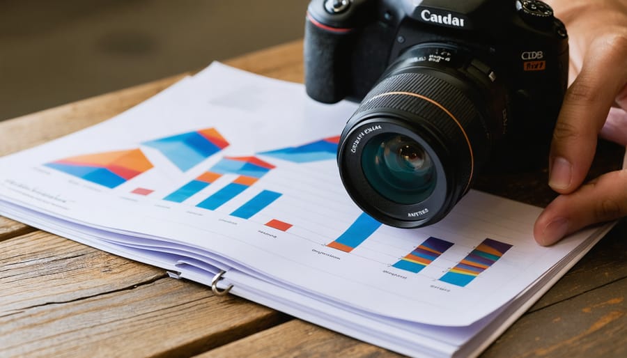 Freelance writer celebrating success at home office workspace