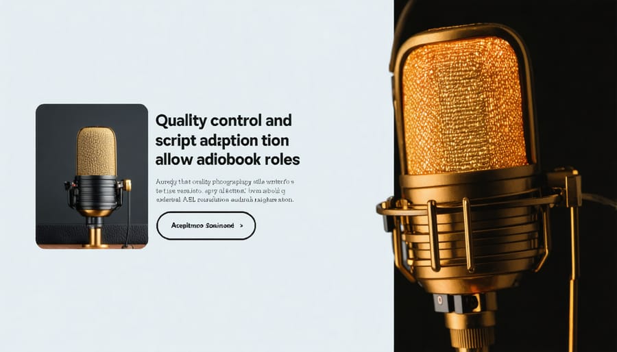 Writer reviewing and editing audiobook script with headphones and notes