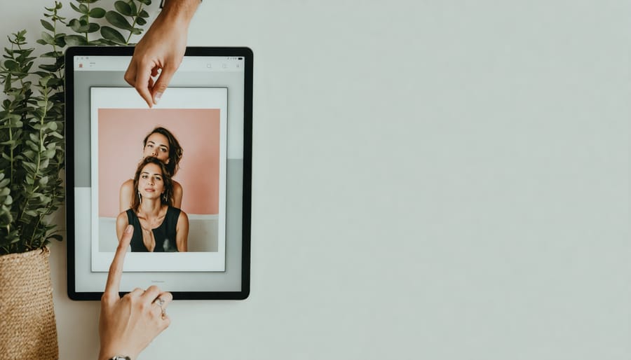 Freelance writer working on laptop in coffee shop reviewing writing projects