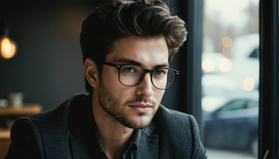 Writer reviewing analytics on tablet showing writing style metrics and patterns