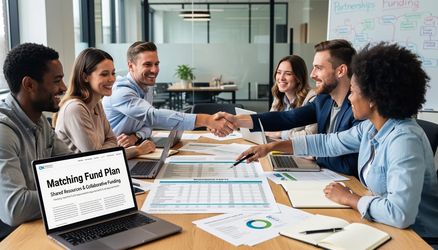 Three freelance writers collaborating together at a cafe table with laptops and notebooks