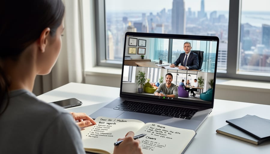 Business handshake between formally and casually dressed professionals representing different cultural approaches to hierarchy