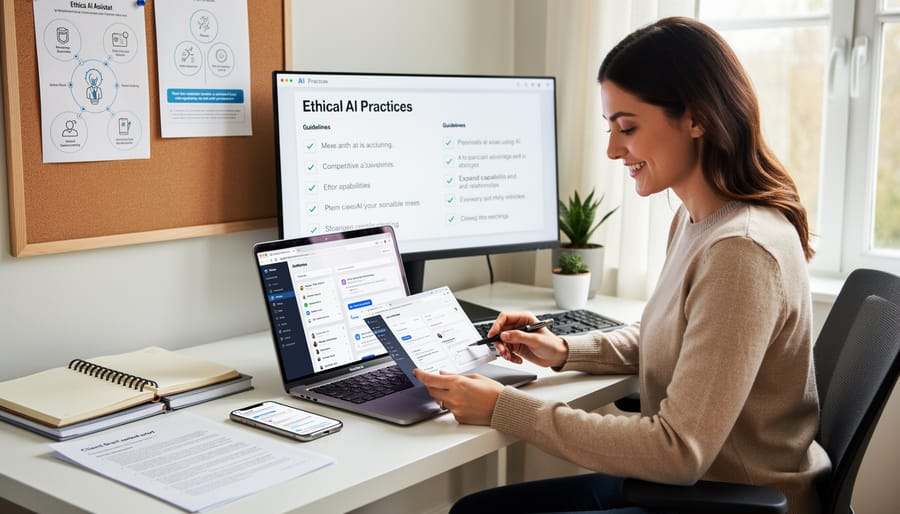 Confident freelance writer working at home office desk with laptop