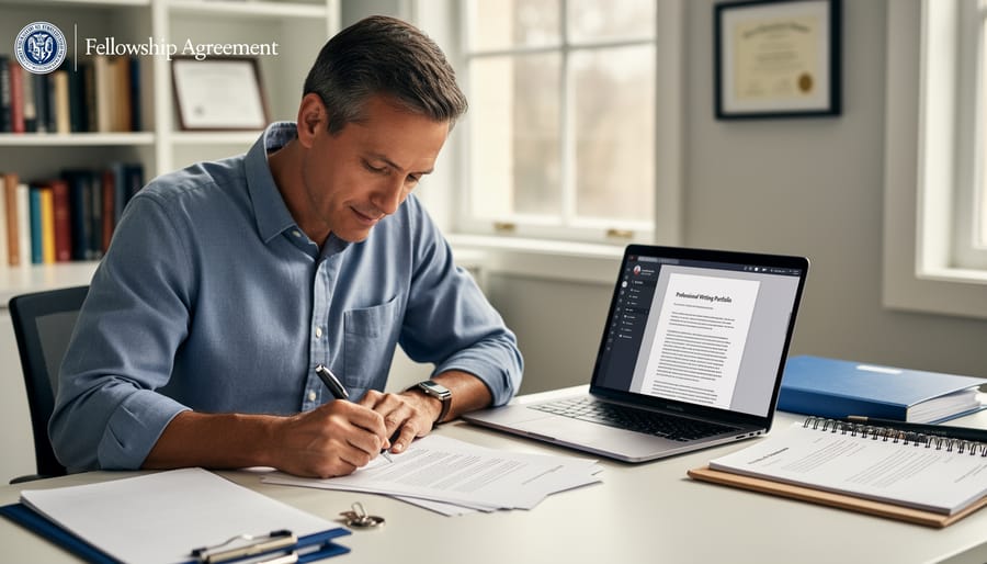 Published book and laptop representing successful writing career development