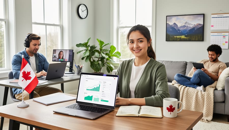 Freelance writers collaborating in modern workspace environment