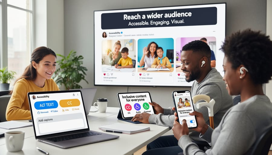Smartphone displaying accessible social media content with clear formatting
