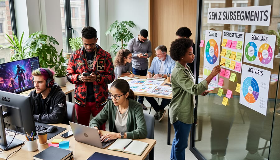 Four young professionals representing different Gen Z audience segments