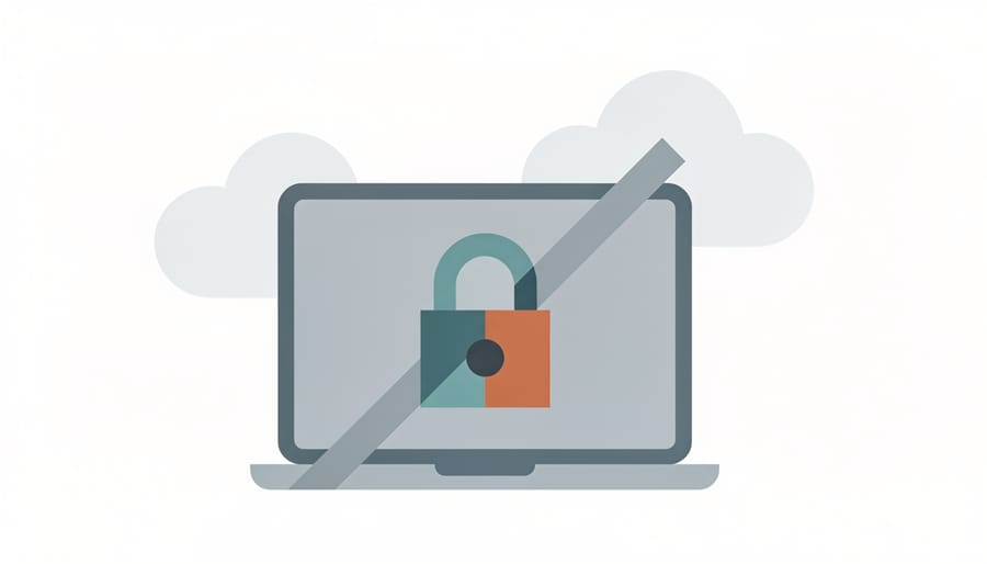 Padlock on laptop keyboard symbolizing data security and privacy protection